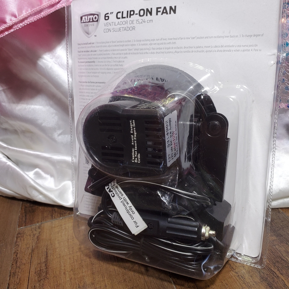 Auto Drive 6" Electronics Vehicle Clip-On Summer Travel Auto Car Fan NIB NWT - Picture 7 of 12